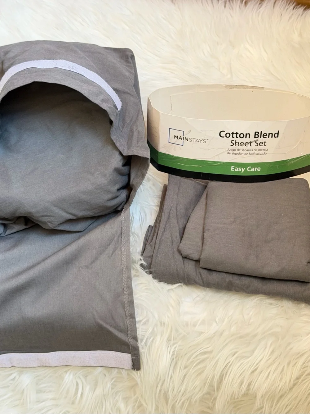 Mainstays Gray Cotton Blend Sheet Set - Solid Gray